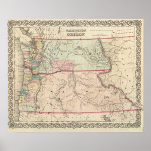 Affiches Washington et l'Orégon et l'Idaho et le Montana
