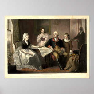 Affiches Washington et sa famille Mezzotint par C. Schussel