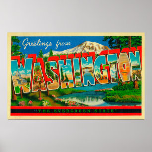 Affiches Washington - l'état à feuillage persistant