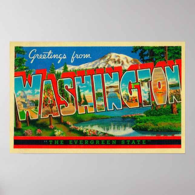 Affiches Washington - L'Etat À feuillage persistant (Devant)