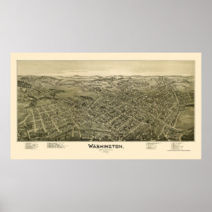Affiches Washington, PA Carte panoramique - 1897
