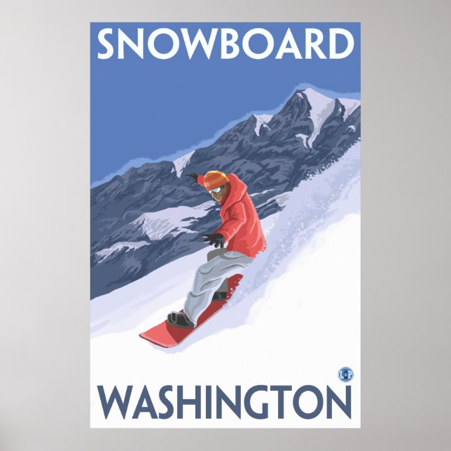 Affiches Washington - Snowboard (Devant)