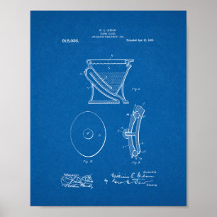 Affiches Water-closet - Toilet Patent - Blueprint