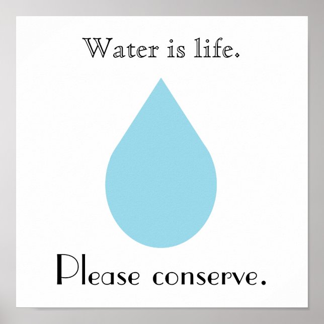 Affiches Water is life. Please conserve. (Devant)