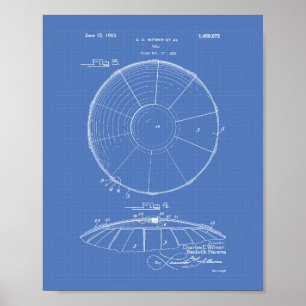 Affiches Water Polo Ball 1923 Brevet Art Blueprint