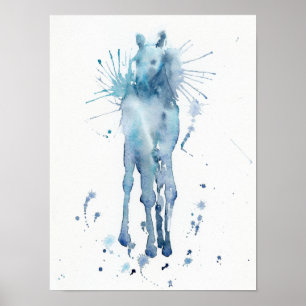 Affiches Watercolor Abstract Horse Foal Painting