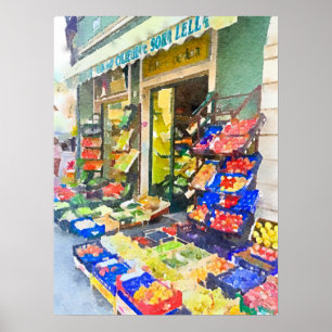 Affiches Watercolor Colorful Vegetable Shop