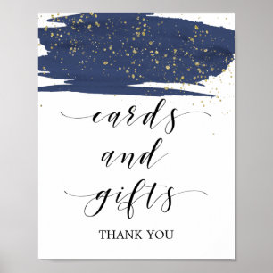 Affiches Watercolor Marine et Gold Sparkles Cartes et Cadea