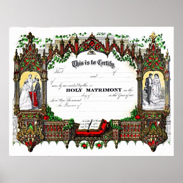 Affiches wedding certificate from 1877 (Devant)