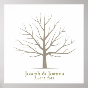 Affiches Wedding Fingerprint Tree - Square