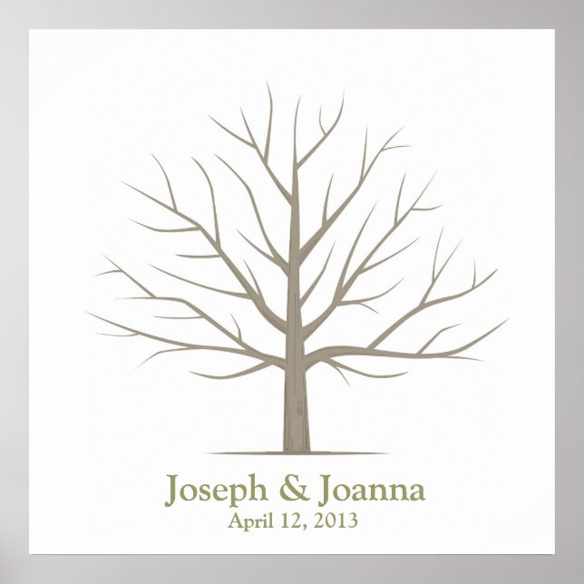 Affiches Wedding Fingerprint Tree - Square (Devant)