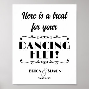 Affiches Wedding sign Heres a treat for your dancing feet