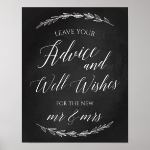 Affiches Wedding Sign – Well Wishes Wedding Chalkboard Sign