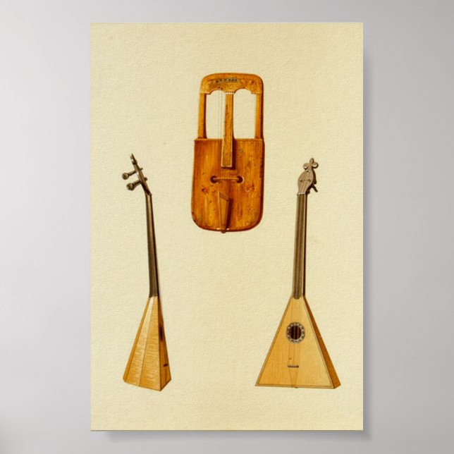 Affiches Welsh Crwth, Russian Balalaika (Devant)