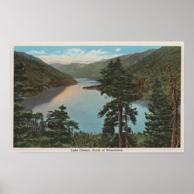 Affiches Wenatchee, WAView du lac Chelan (Devant)