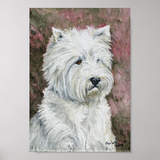 Affiches "West Highland Terrier" Canevas d'art pour chiens  (Devant)