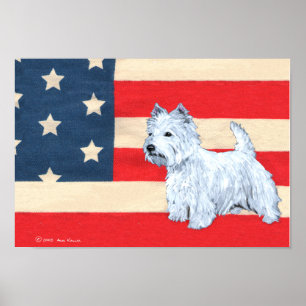 Affiches West Highland White Terrier patriotique