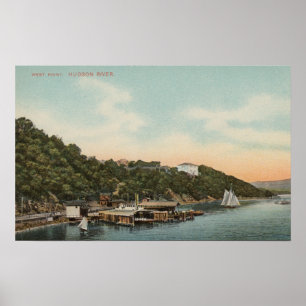 Affiches West Point, New York - Vue du port sur la rivière