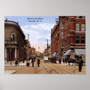 Affiches West State St., Trenton NJ 1915 Vintage