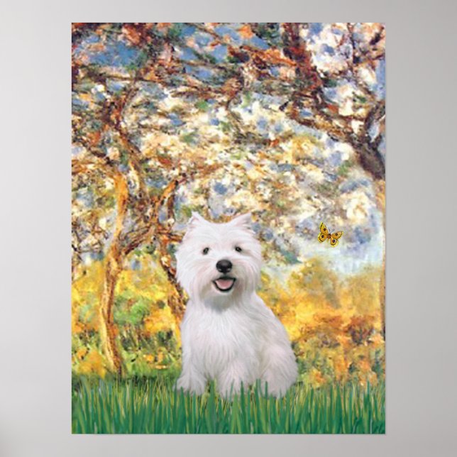 Affiches Westie 2 - Printemps (Devant)