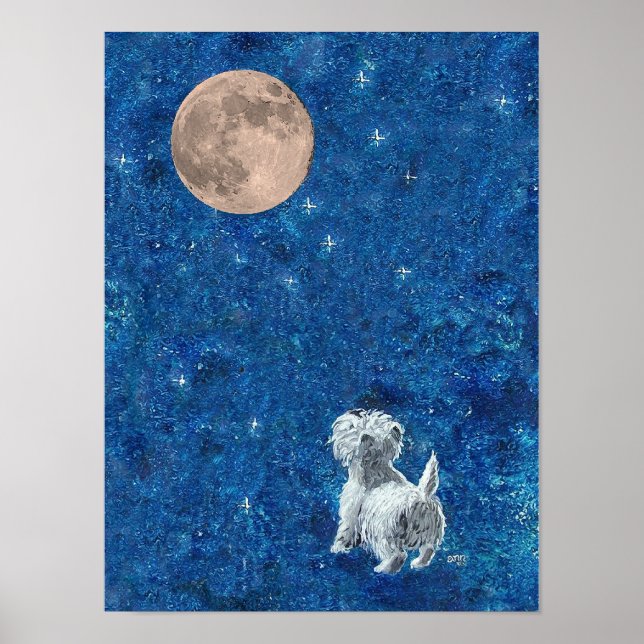 Affiches Westie et Pleine lune (Devant)
