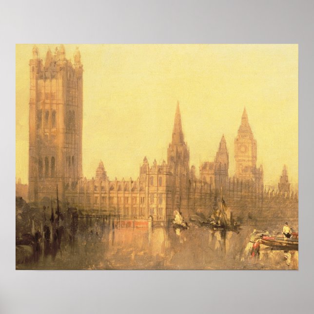 Affiches Westminster : Chambres du Parlement, vers 1860 (pé (Devant)