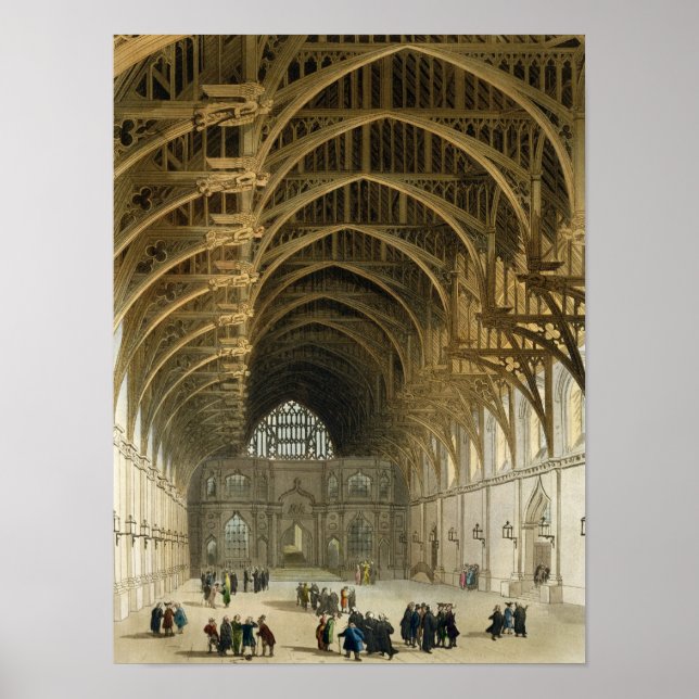Affiches Westminster Hall, gravé par J. Bluck pub (Devant)