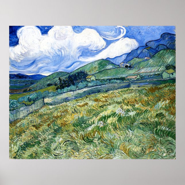 Affiches Wheatfield et Mountains, Vincent Van Gogh (Devant)