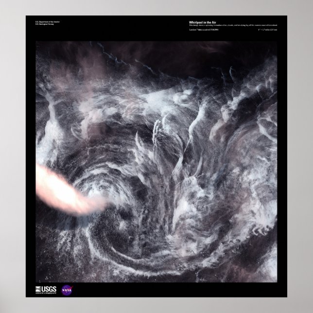 Affiches Whirlpool dans l'air au large de la côte du Groenl (Devant)