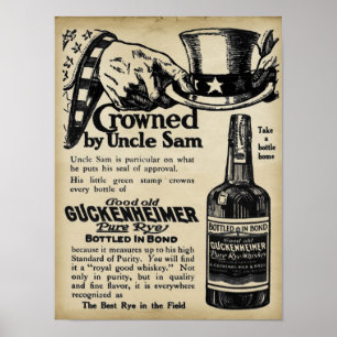 Affiches Whiskey vintage Guckenheimer Rye