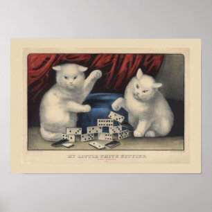 Affiches White Cats and Dominoes