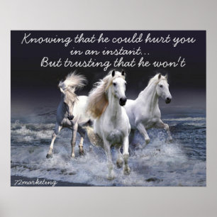Affiches White Horses sachant qu'il pourrait vous blesser p