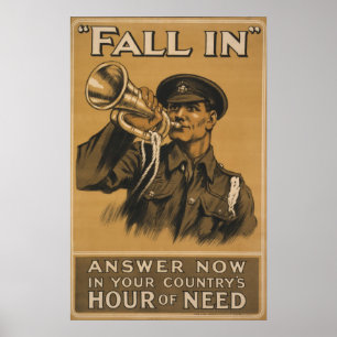 Affiches WI I Bugle Call ~Fall In