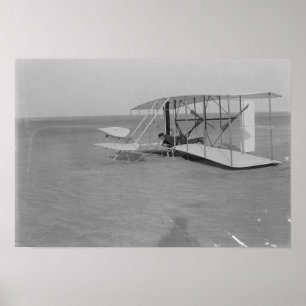 Affiches Wilbur Wright dans l'avion endommagé après