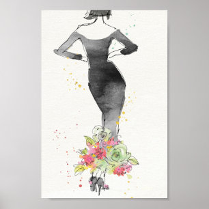 Affiches Wild Apple Chic Floral Dress Sketch