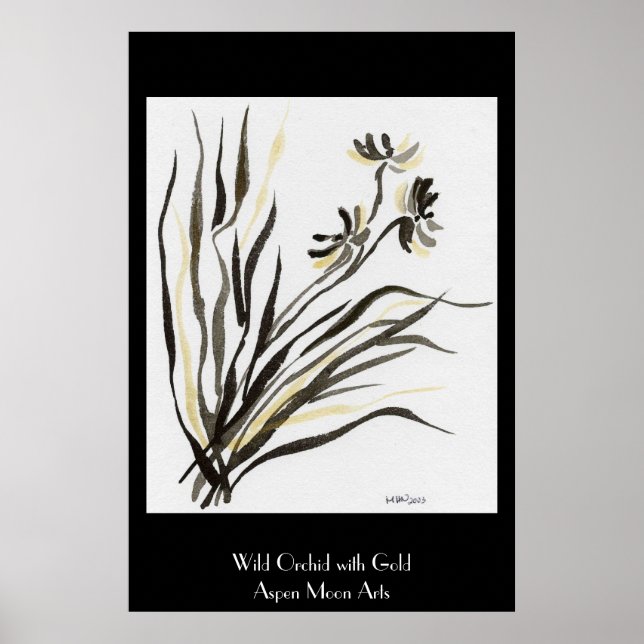 Affiches Wild Orchid with Gold (Devant)
