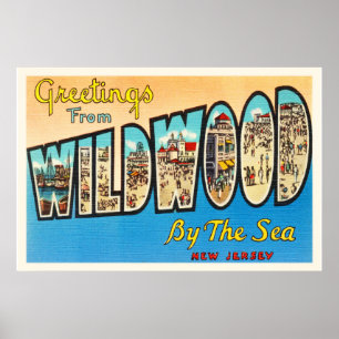 Affiches Wildwood by the Sea New Jersey NJ Carte Postale Vi