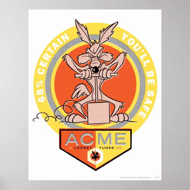 Affiches Wile E Coyote Acme - 68% Certain You'll Be Safe 2 (Devant)