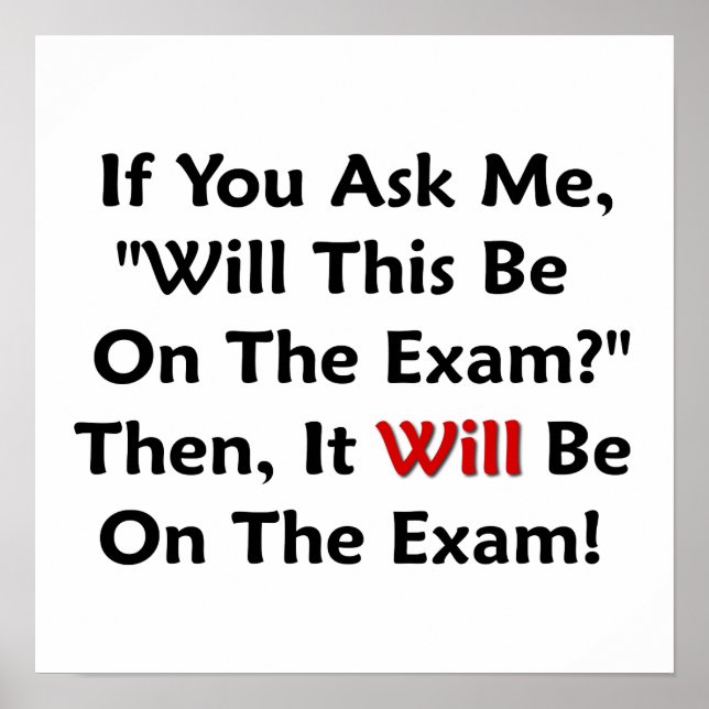 Affiches Will This Be On The Exam? (Devant)