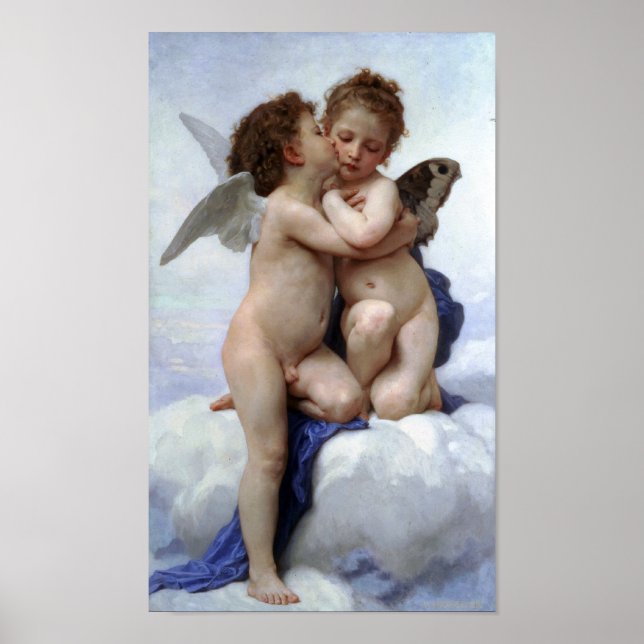 Affiches William-Adolphe Bouguereau-Premier baiser (Devant)