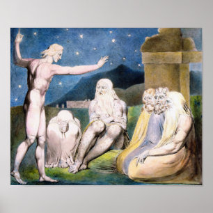 Affiches William Blake - colère d'Elihu [le travail]