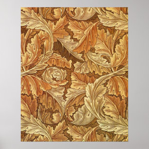 Affiches William Morris Acanthus Brun Feuilles d'Automne