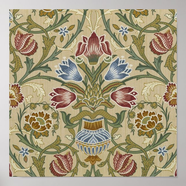 Affiches William Morris Brocade Motif de fond d'écran flora (Devant)