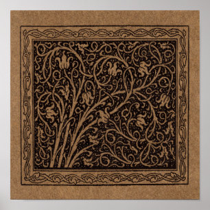 Affiches William Morris Campion Cuir Damassé