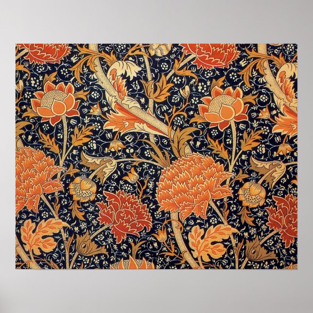 Affiches William Morris Cray Wallpaper Flower Pattern (Devant)