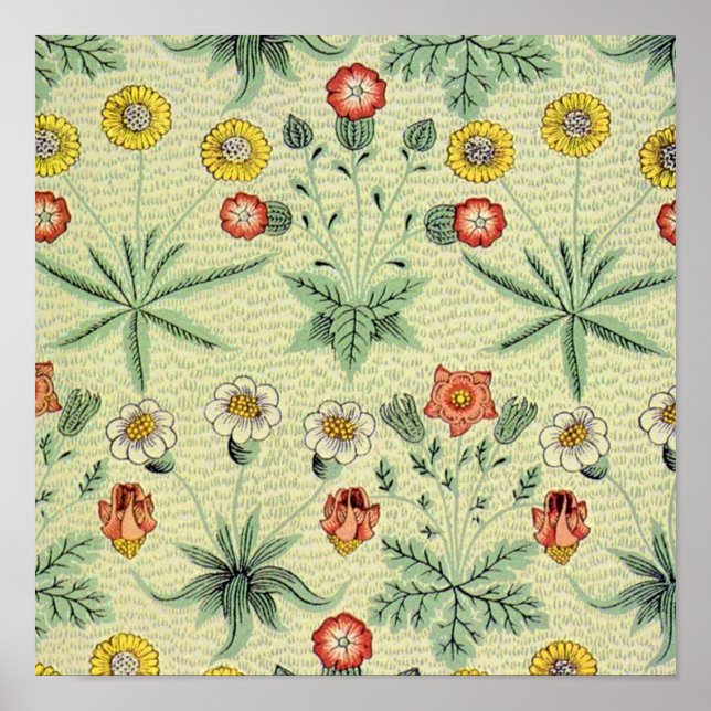 Affiches William Morris Daisy Floral Fond d'écran Motif (Devant)