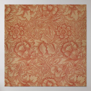 Affiches William Morris Fleur de pavot rose Floral