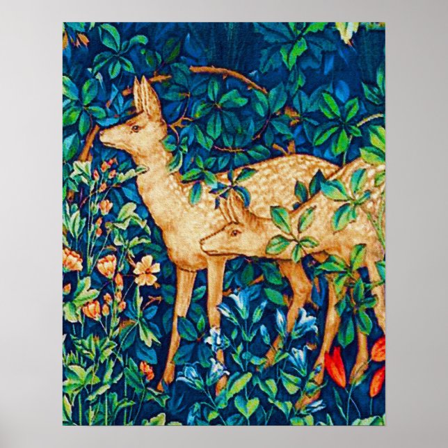 Affiches William Morris Forest Deer Tapestry Imprimer (Devant)