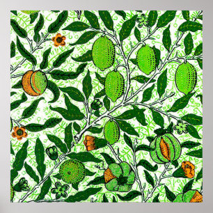 Affiches William Morris Fruit exotique, Vert citron vert