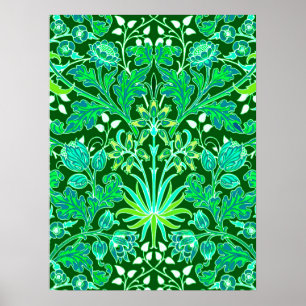 Affiches William Morris Hyacinth Imprimer, Emerald Green